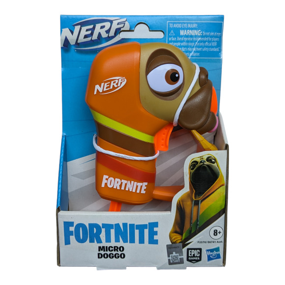 NERF Fortnite Mirco Doggo Dart Gun Microshots Blaster Hasbro Epic Games Pug - Picture 1 of 5